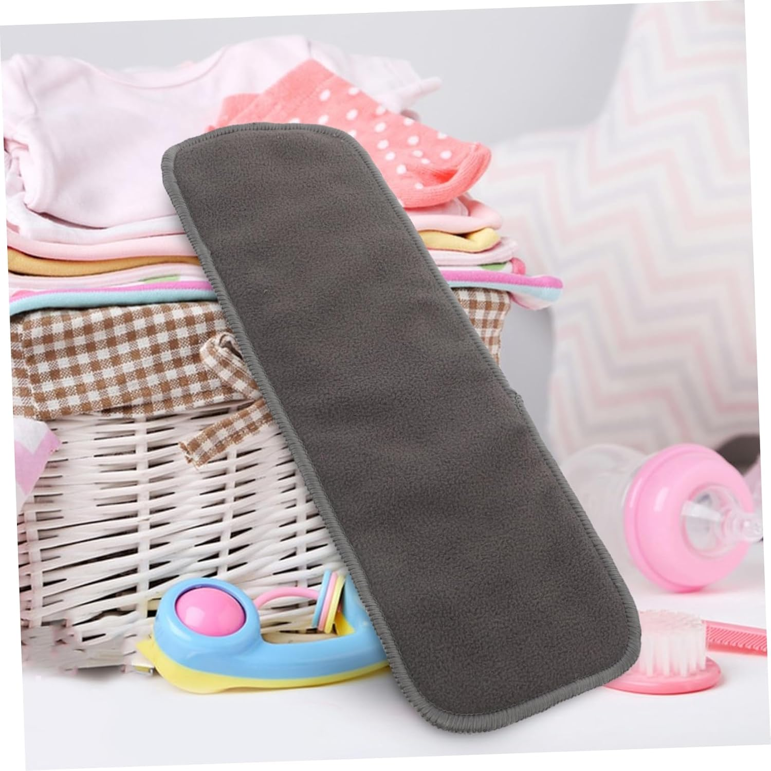 SECFOU 10Pcs Reusable Pee Pads Bamboo Diaper Boosters Nursing Pads Washable Liners for Newborn Diaper Changing image number 5