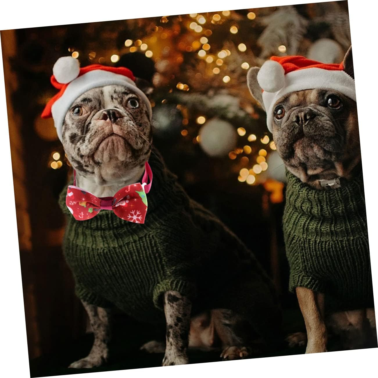 8Pcs Adjustable Christmas Pet Bow Ties Festive Pet Collars for Dogs and Cats Holiday Costume Accessories Unique Design for Christmas Parties