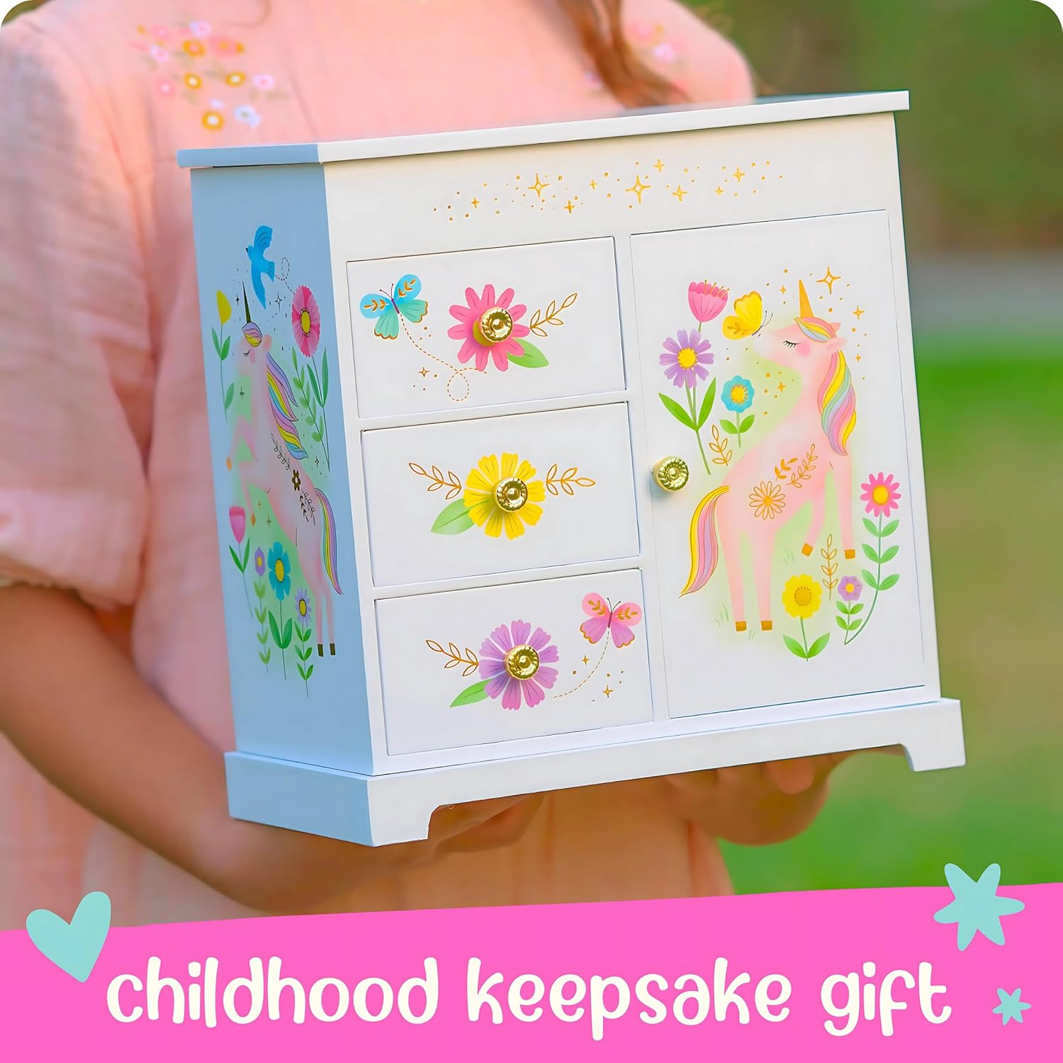 Musical Princess Jewellery Box for Girls - Kids Dancing Princess Music Box with Mirror, Fairytale Gifts for Little Girls, Jewellery Boxes, Childrens Birthday Gift, Ages 3-10 image number 1