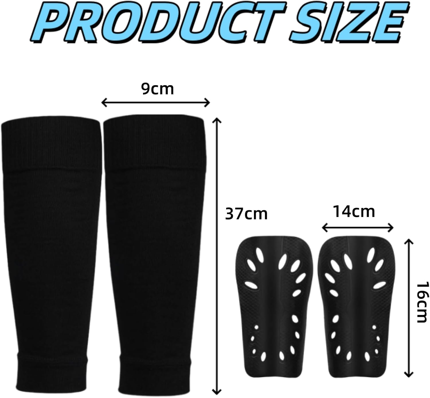 Luojinluoda Soccer Shin Set, 2 PCS Soccer Shin Pads and 2 PCS Shin Guard Sleeves Featuring Lightweight Football Gear with Cushion Impact Reduction for Both Adults and Kids