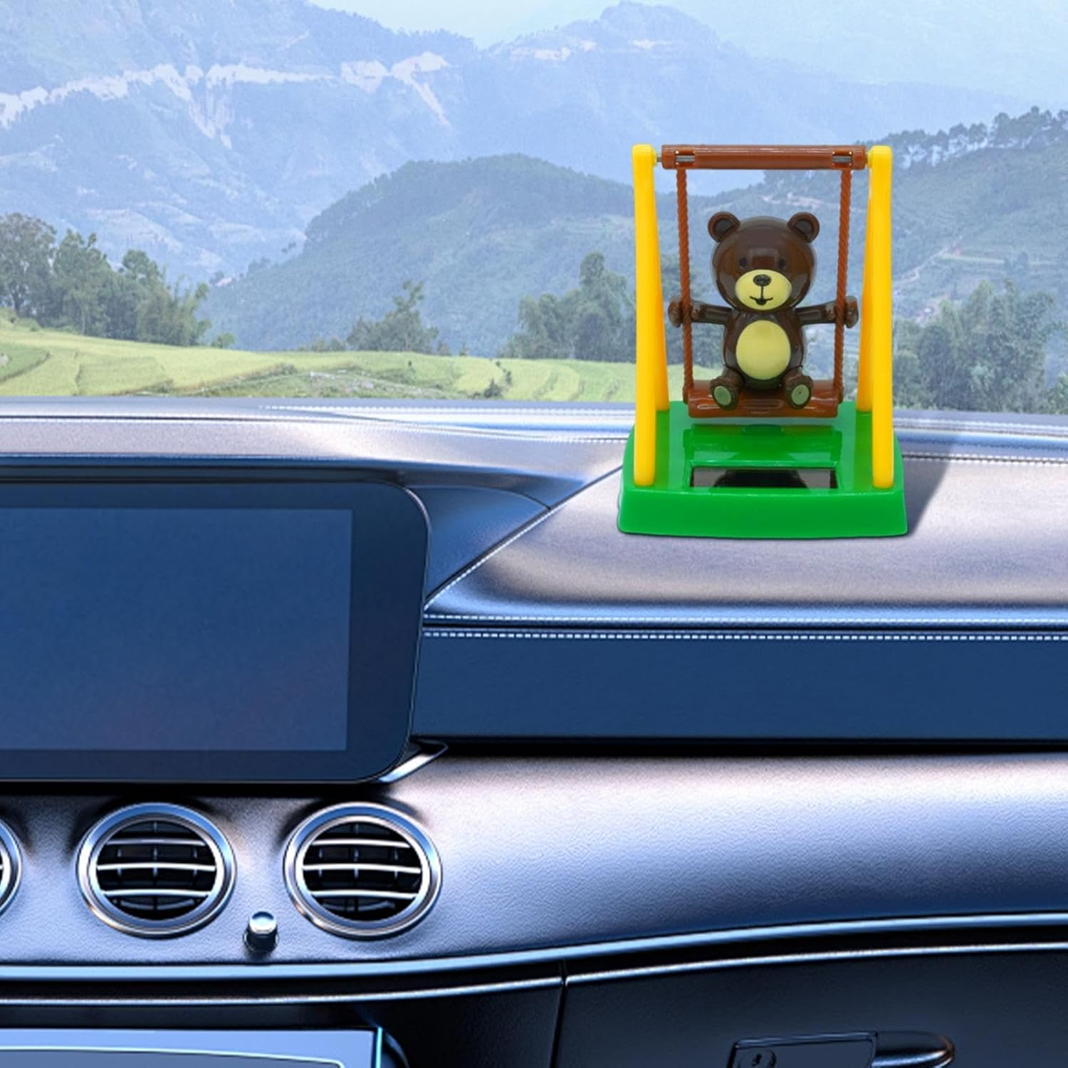Swinging Bear Solar Toy,Cute Swing Bear Desk and Dashboard Decor Kids Toys - Solar Dancing Bear Toy for Car Office Desk Home Decor image number 4