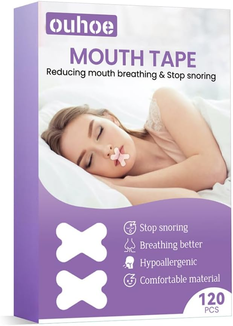 120 Pcs Sleep Strips,Anti Snoring Devices Advanced Gentle Mouth Tape for Sleeping Stop Snoring Mouth Tape for Better Nose Breathing Sleep Aids Mouth Sleep Strips for Snoring Reduction (Transparent) image number 1