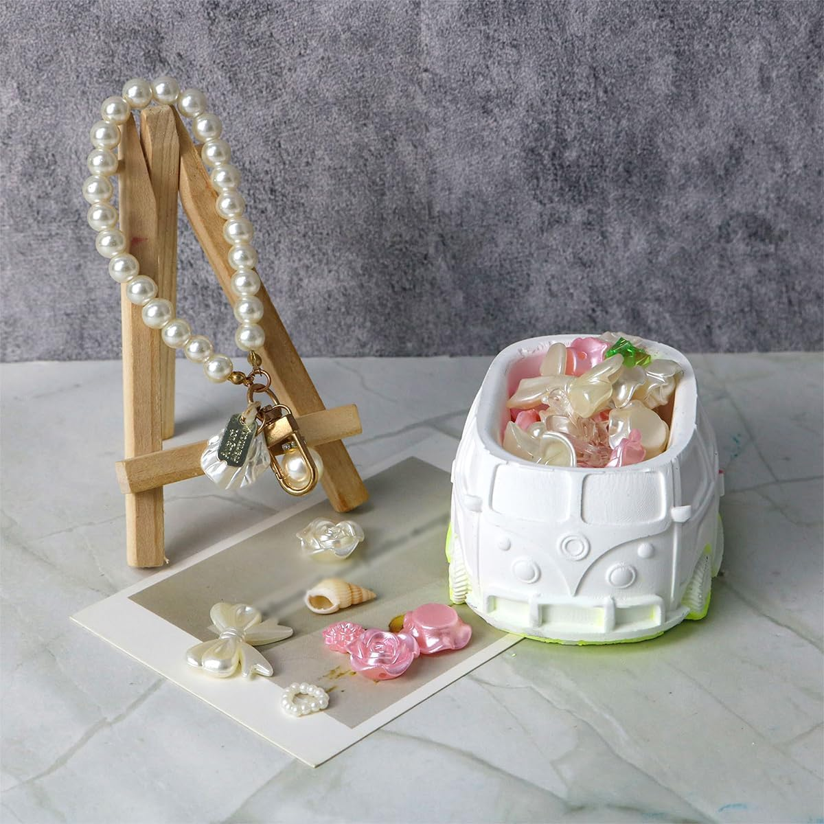 Bus Mold,3D Bus Flower Pot Silicone Mold Creative Bus Car Silicone Planter Mold Container Bowl Resin Mold Versatile Mold Bus Car Shaped Planter Mould Succulent Planter (White) image number 4