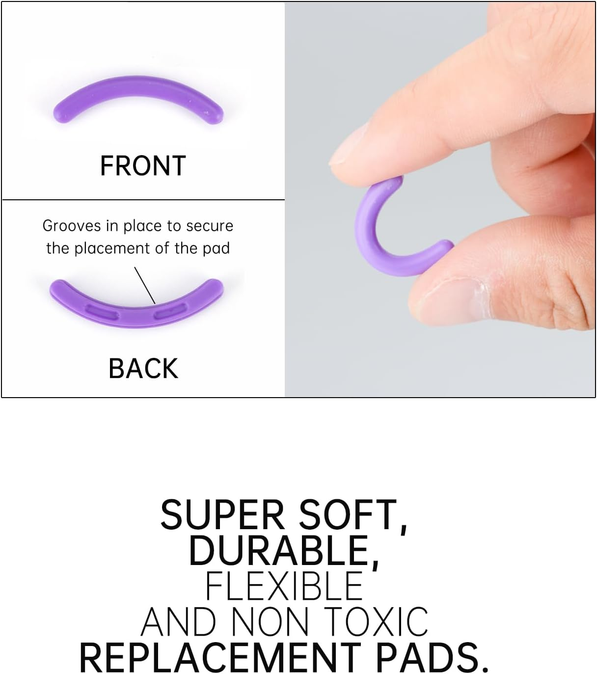 Eyelash Curler Refills Compatible with Tweezerman,Eyelash Curler Refills for Tweezerman,Silicone Lash Curler Refill Pads 24PCS (Colorful)