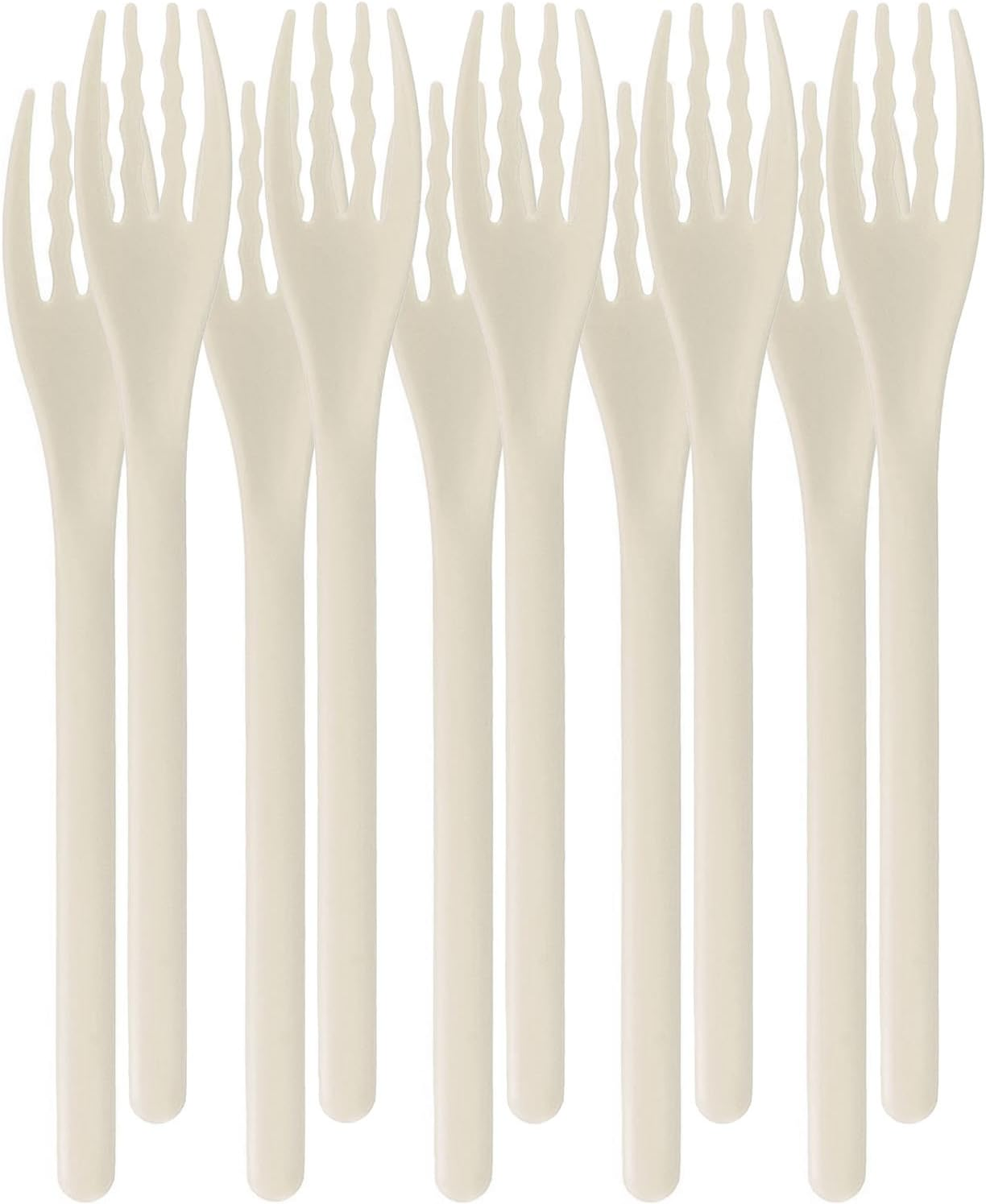 Nagao Heat Resistant Plastic Soft Fork Set of 5 White Dishwasher Safe Made in Japan