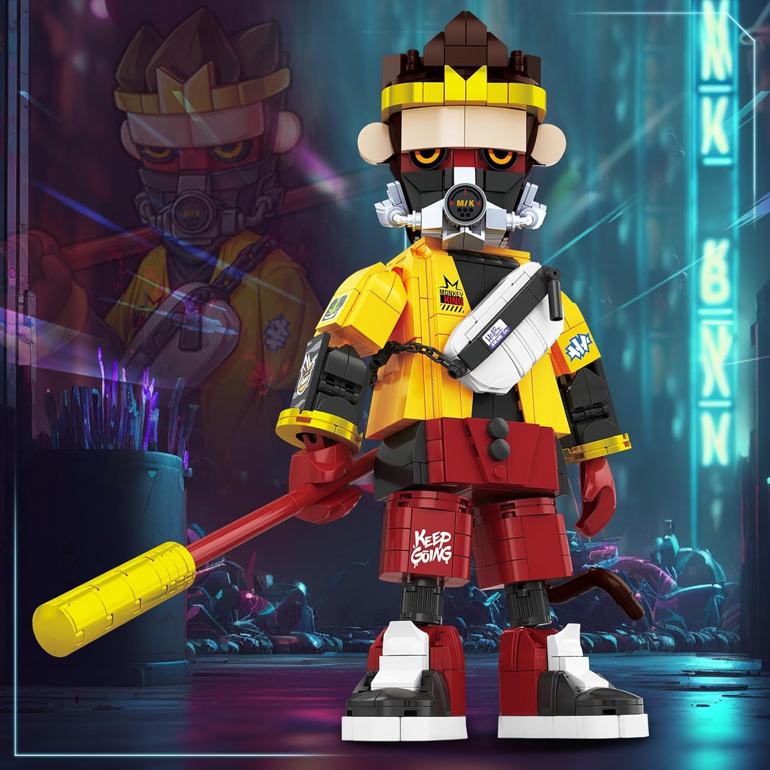 Jmbricklayer Monkey Mech Toy Building Set for Adults 70139, Cool Monkey King Warrior Mecha Model Kit, MOC Classic Collectible Art Mythical Figure Toy Model, Ideal Gifts for Adults and Kids Age 14+ image number 5