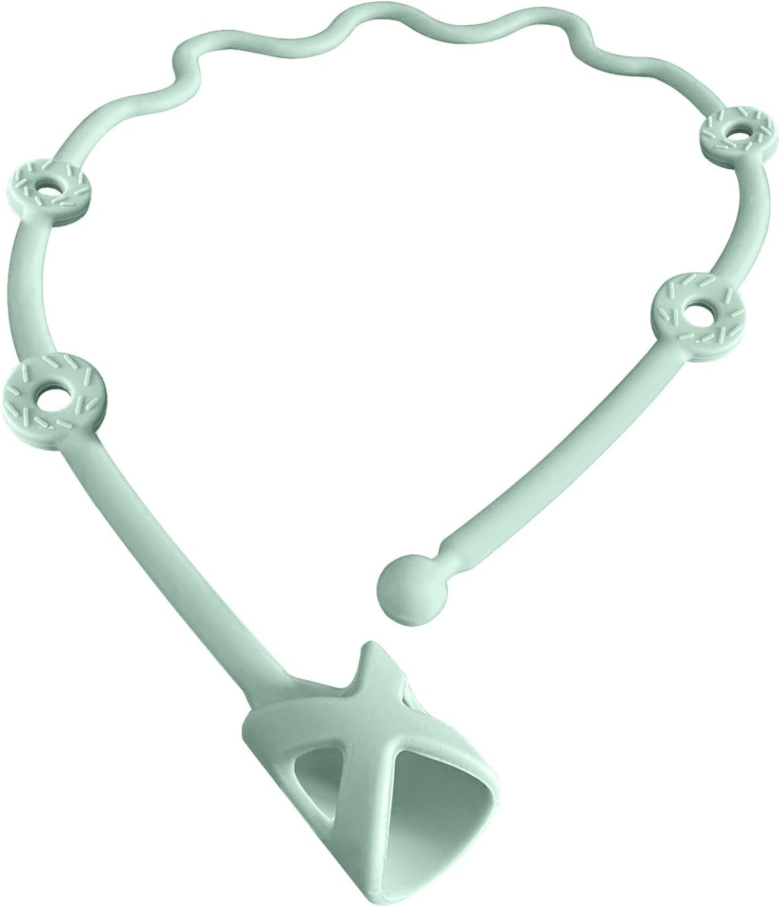 Baby Spoons Self Feeding 6+ Months Holder Strap Highchair Accessories- Feeding Aid for Keep Spoon and Forks Set Close at Hand and off the Ground(Green)-No Spoon