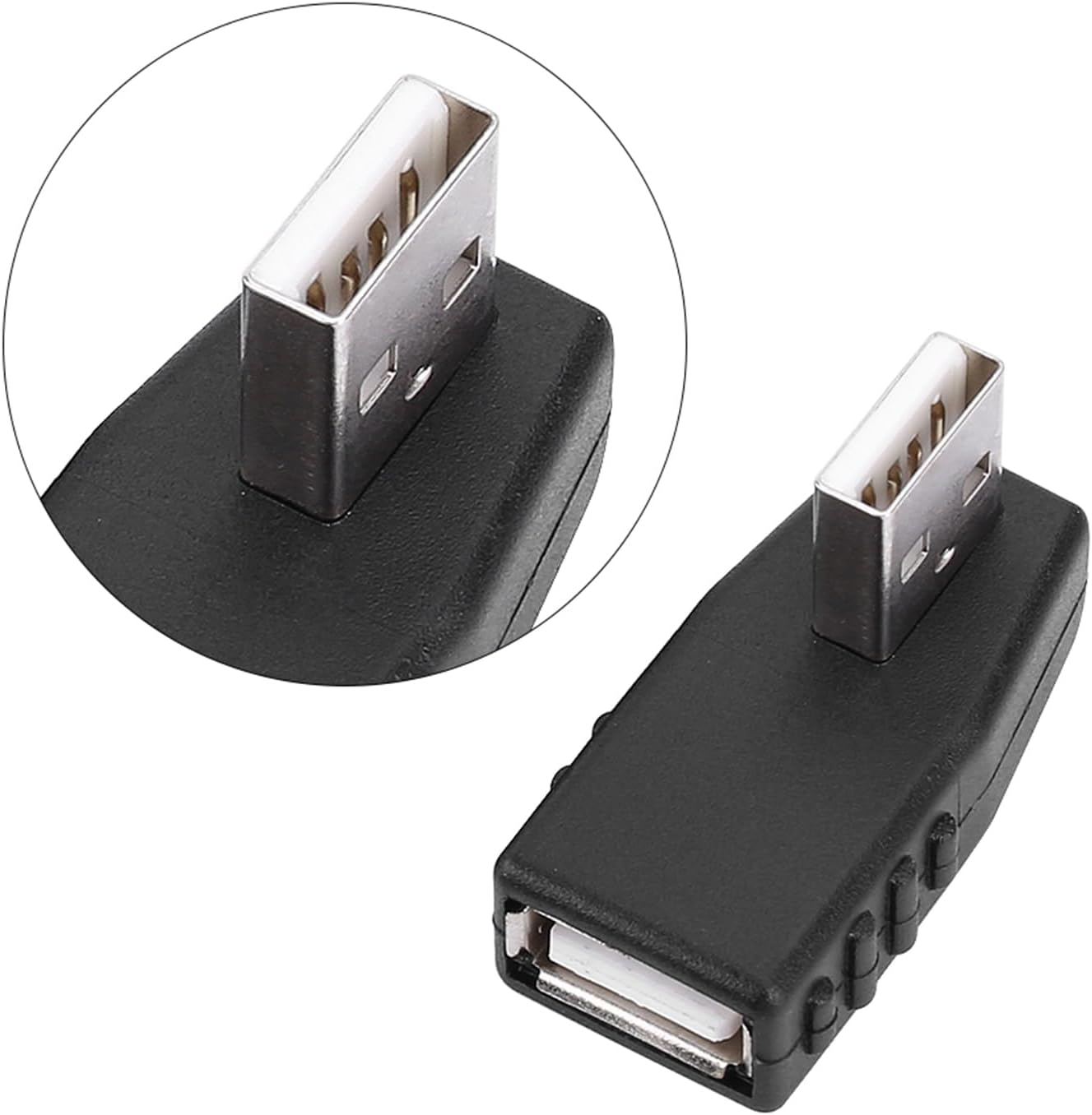 Pack of 40 USB 2.0 Adapters - Angled Mini Micro Type B Male to Female Converters, Durable Connectors for Easy Device Compatibility image number 3