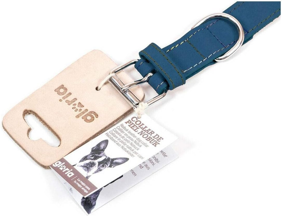 Gloria Nubuck Leather Dog Collar (40Cm) (Blue), Blue, 40Cm image number 2