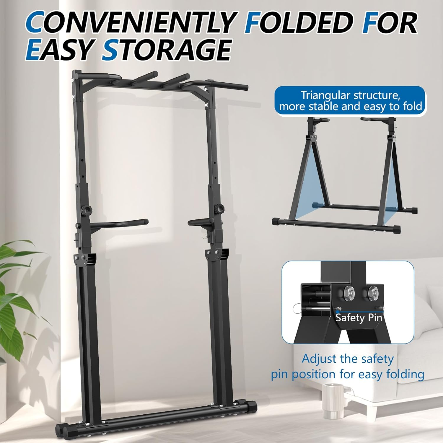 Pull up Station Pull up Bar for Home Gym Equipment Dip Station Power Tower Strength Training Fitness Equipment image number 6