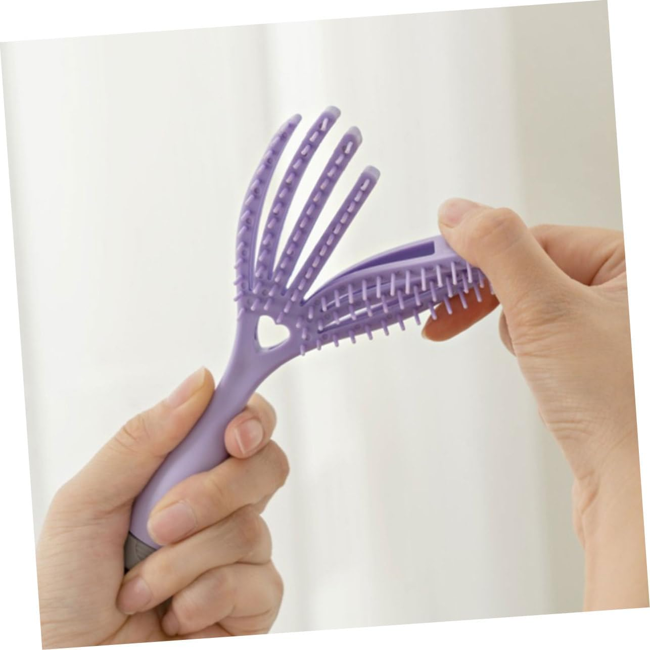 NULYLU 2Pcs Massage Comb for Women Wet Hair Brush Curly Hair Brush Detangler Hairbrush Builtin Mirror Storage image number 6