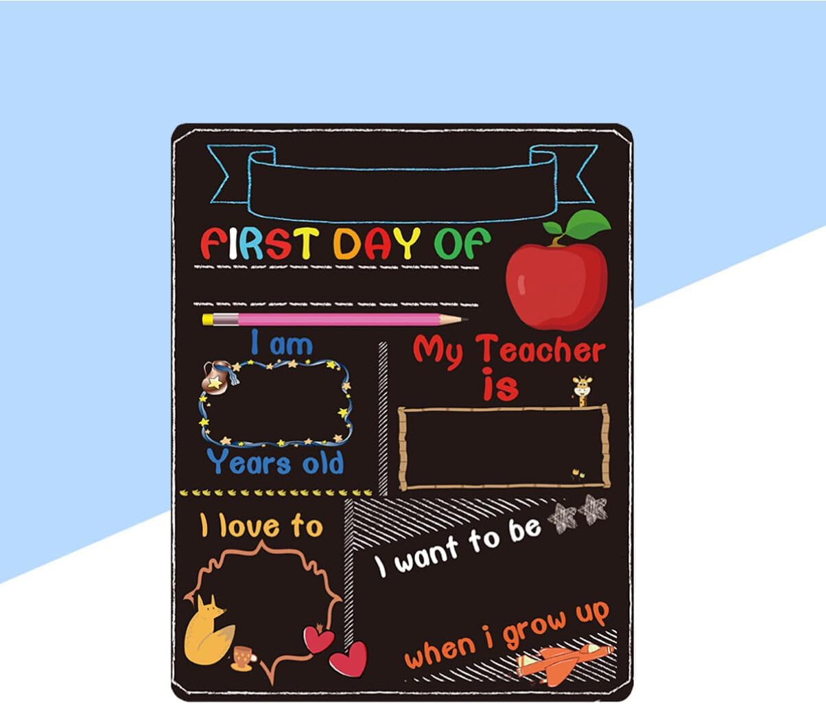 STOBOK Kid School Message Board 1St Day of Kindergarten Personalized First Day Board First Day of School Chalkboard of School School Board Sign Erasable Props Bamboo Student, 25X20Cm, Black image number 6