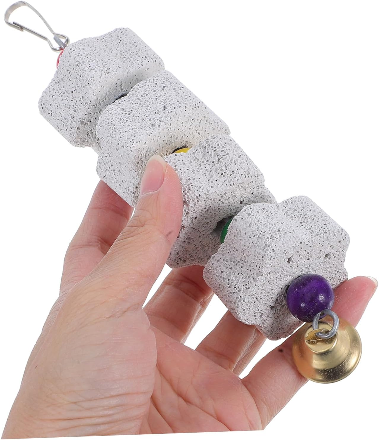 Ifundom Natural Stone Beak Grinder for Parrots Small Animal Chew Toys Bird Cage Accessories image number 3