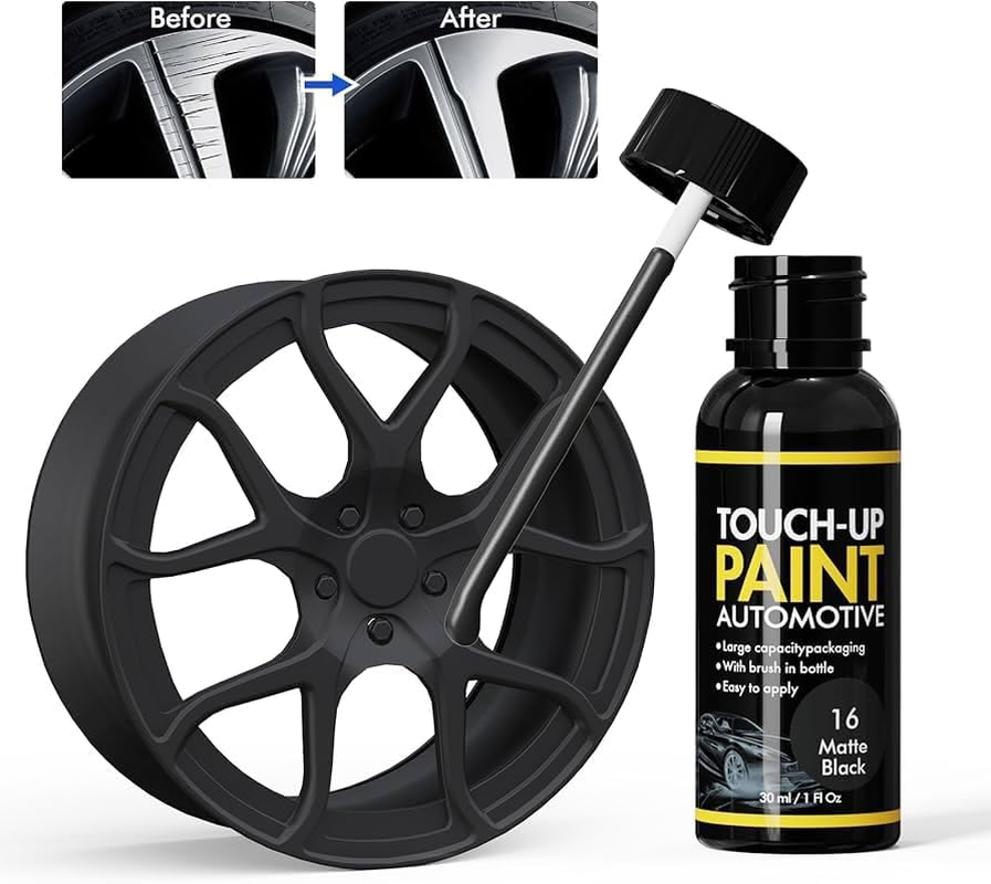 Matte Black Rim Touch up Paint, Rim Repair Kit Curb Rash, Wheel Touch up Paint for Quickly Fix Rim Scratches, Chips, Curb Rashes and Surface Damage