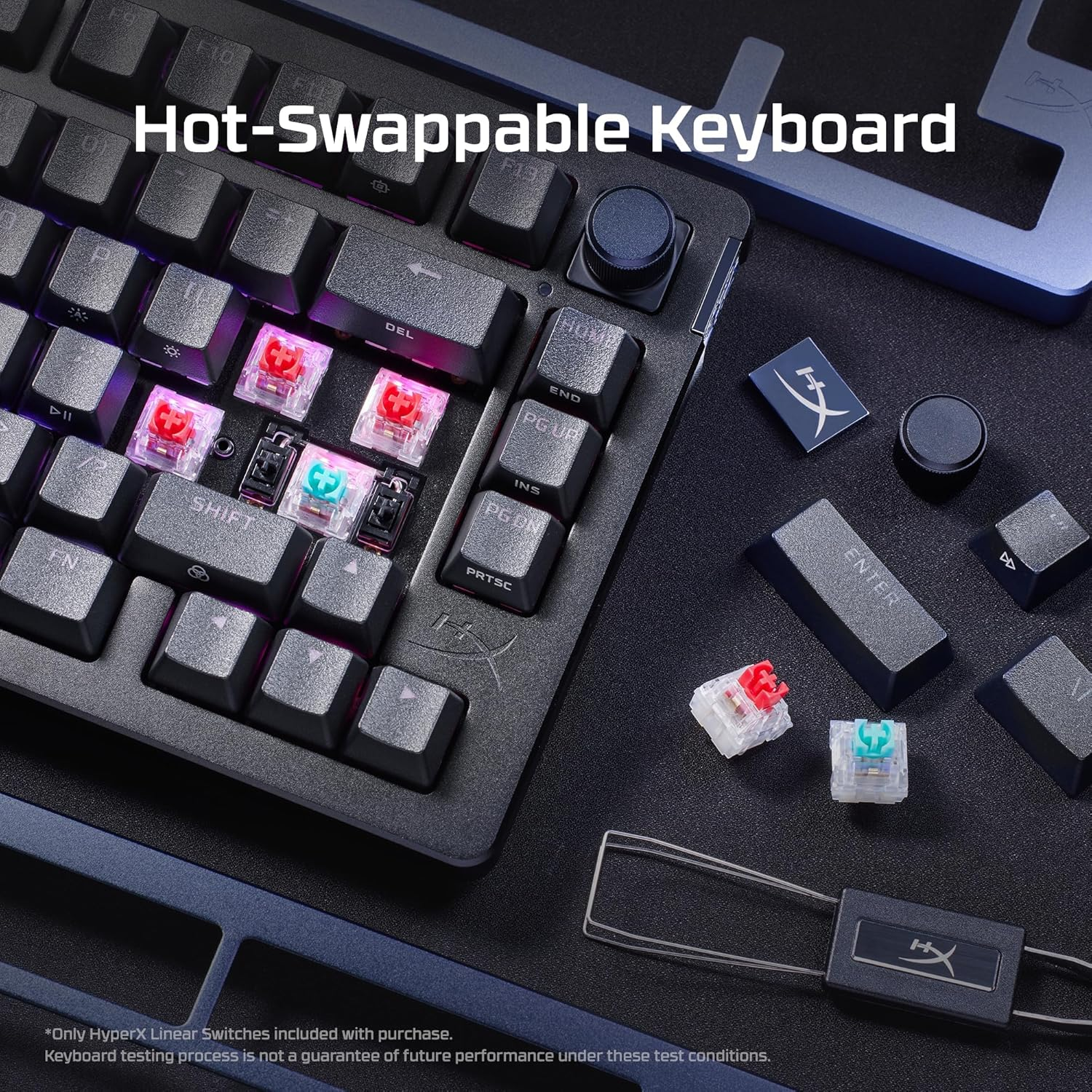 Hyperx Alloy Rise 75 &ndash; Hot-Swappable 75% Mechanical Gaming Keyboard, PC, Ambient Light Sensor, Gasket Mounted, Linear Switches