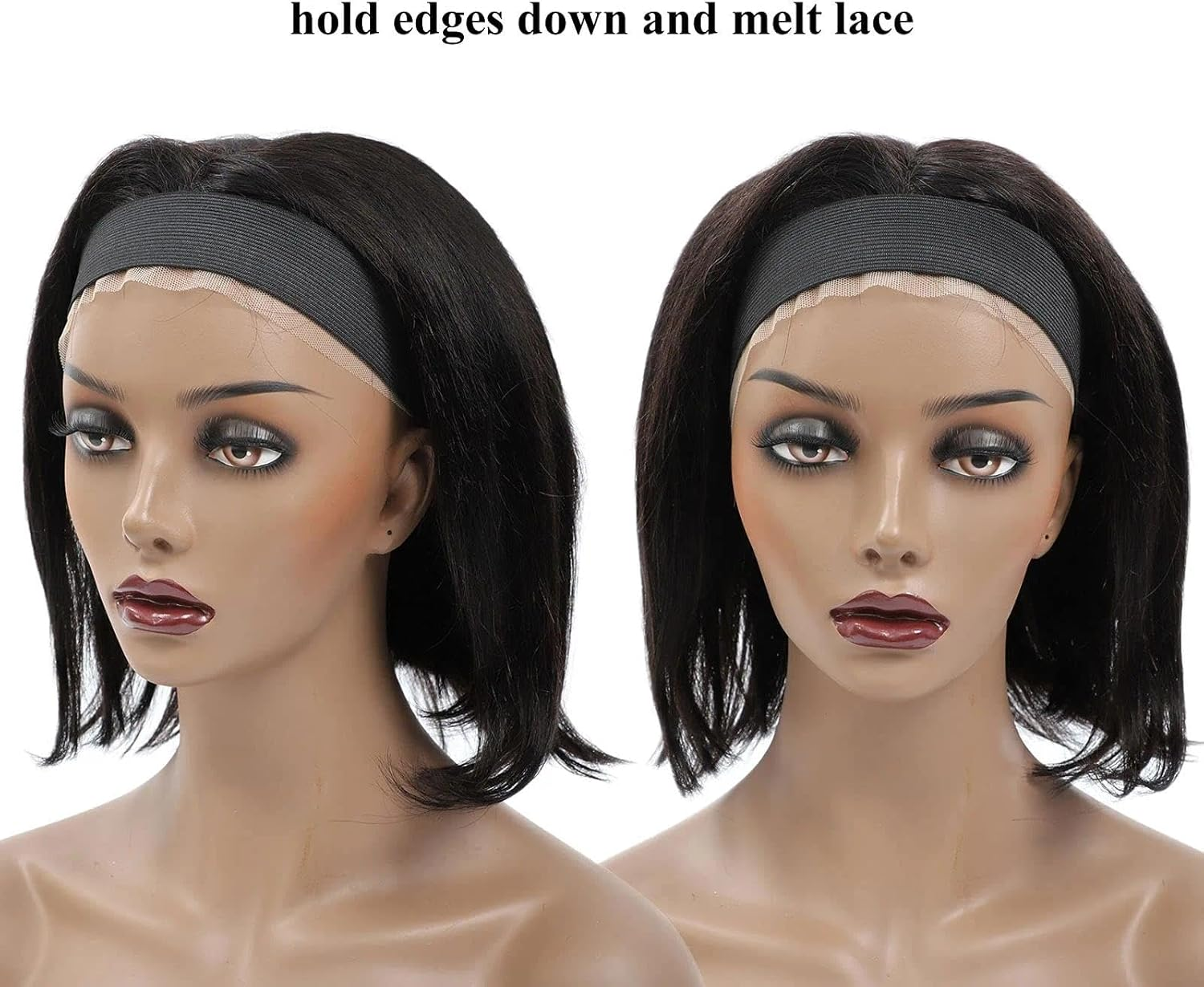 Wig Grip Elastic Band for Wigs, 2PCS Adjustable Wig Bands with Strong Hold, Black - SZTTY image number 1