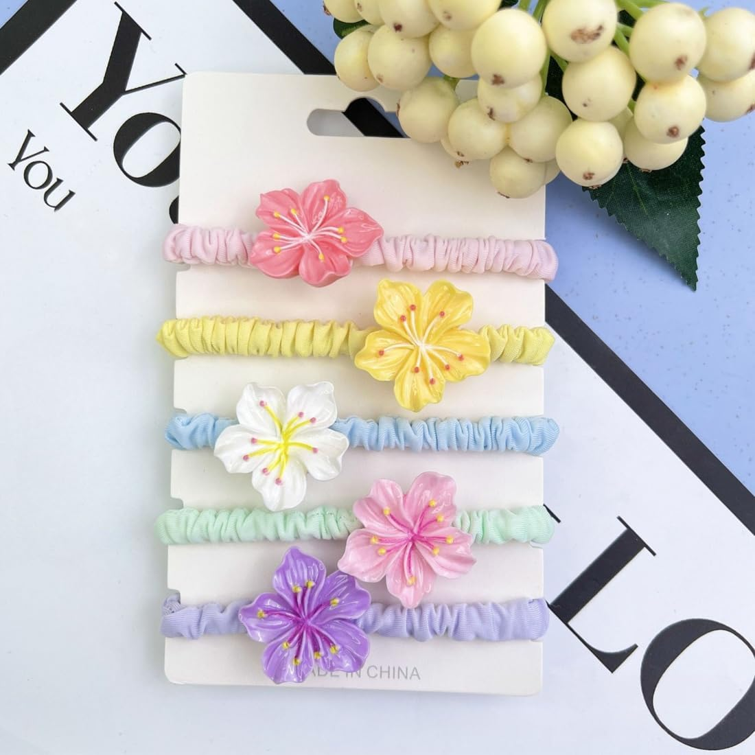 ARHZ Pack of 5 Fine Glitter Silk Fabric Small Intestine Ring Hair Strand Women'S Hair Bands Fine Flash Silk Scarf Small Gut Circle Hair Rope Hair Accessories image number 2