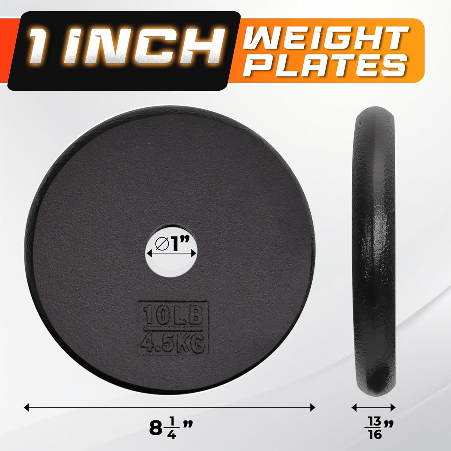 Yes4All Standard 1-Inch Cast Iron Weight Plates 5, 7.5, 10, 15, 20, 25 Lbs (Single & Pair) image number 1