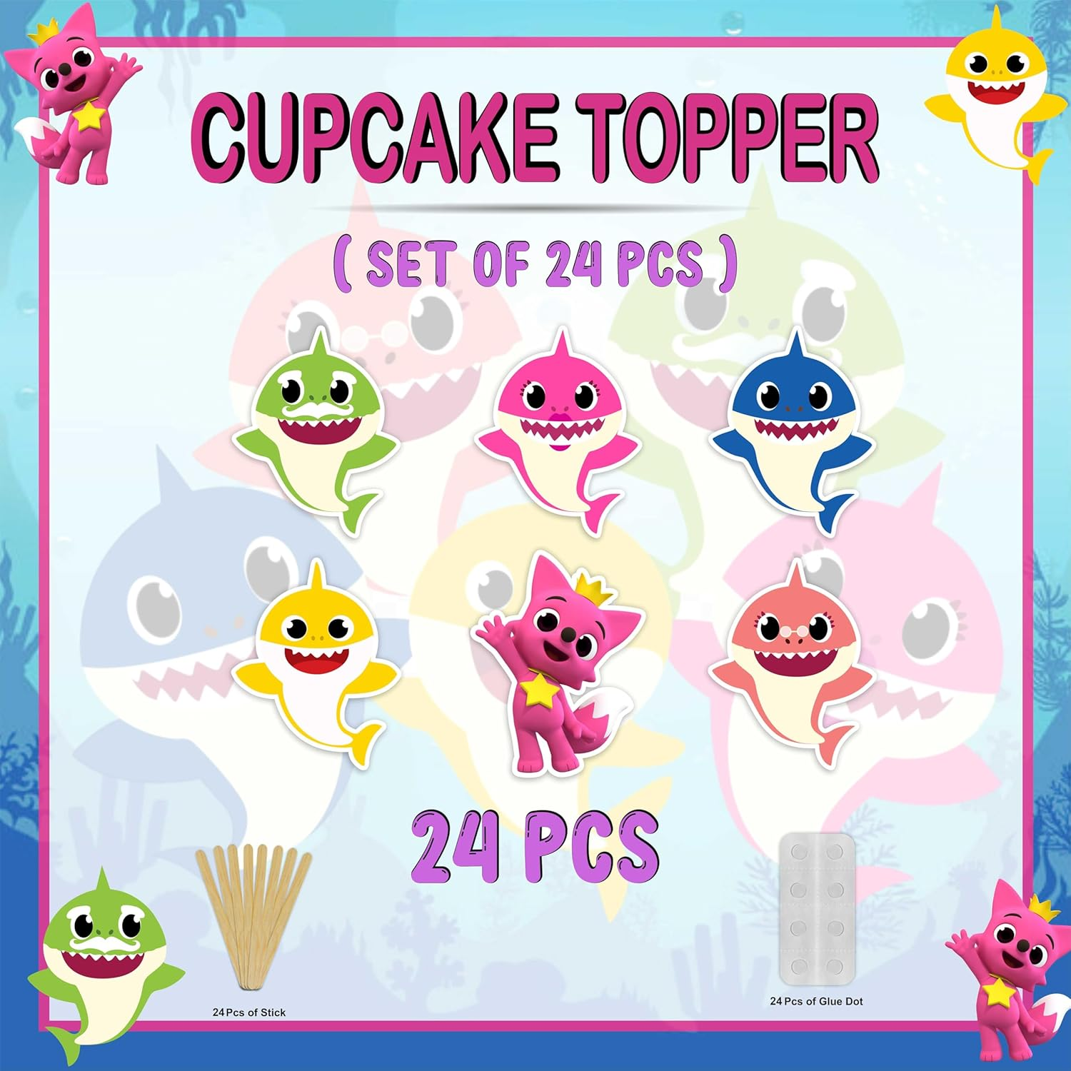Baby Shrk Cupcake Topper