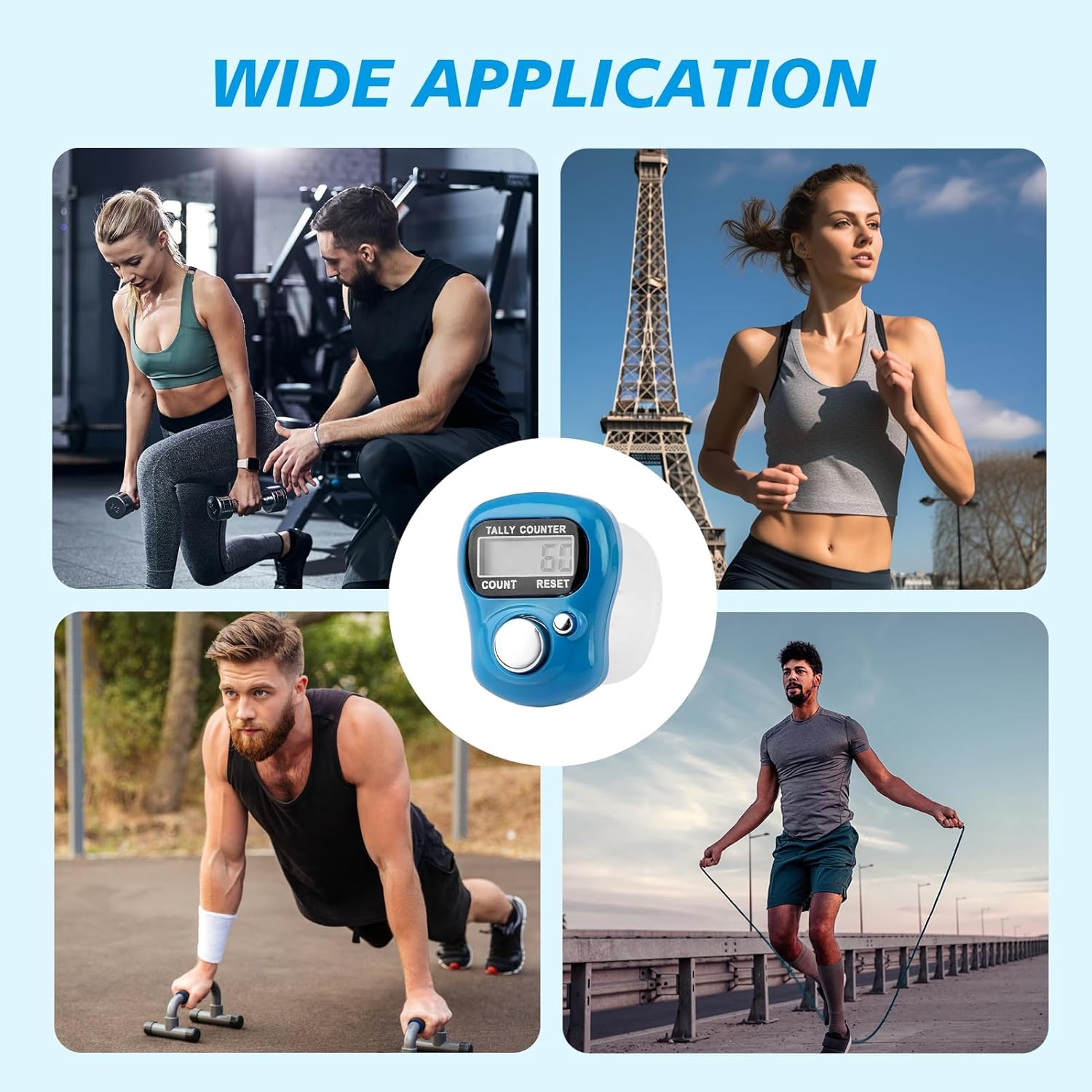 8 Pcs Electronic Finger Tally Counter Mini LCD Digital Display Tally Counter, Handheld Counter Clicker Pitch Counter, Resettable Finger Hand Tally Counter for Golf Coaching Knitting, Lap, Fishing Row image number 1