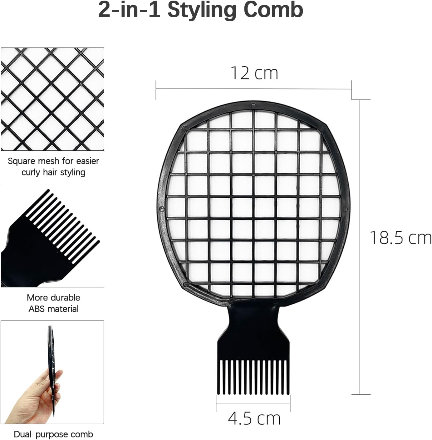 Kootinn 2Pcs Upgraded Twist Combs Hair Sponge Brush, Superior to Hair Sponge for Curls in Men and Women, Dual-Sided Design, ABS Material, Ergonomic, Lasting over a Year, 2 Combs Included image number 1