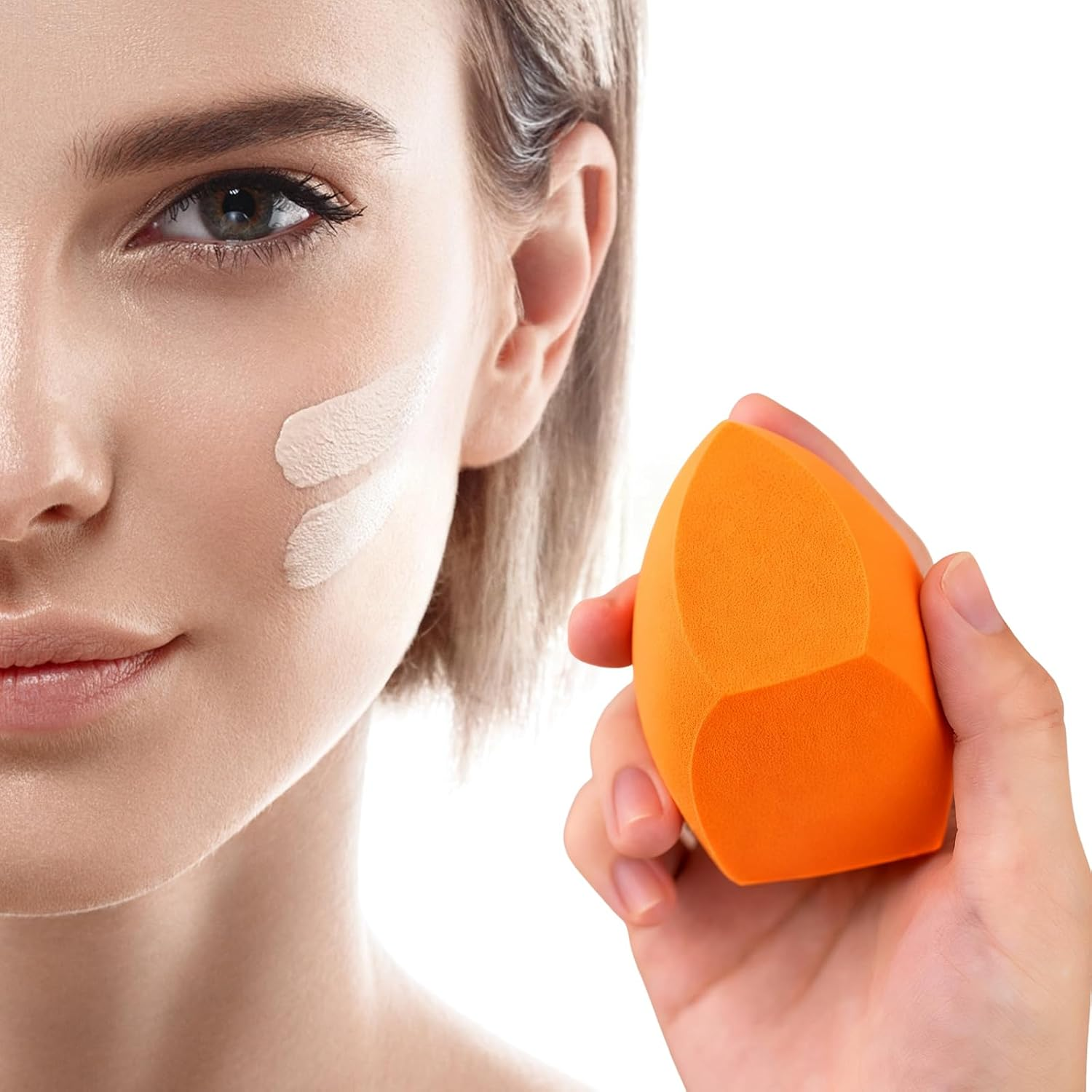 EXTRA LARGE Make up Beauty Sponges Blender-Product with Sponge Holder for Dry & Wet Use for Face Body,Blush Cream,Liquid Foundation Powder Application image number 4