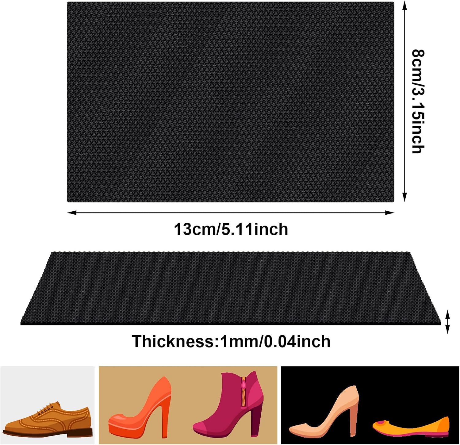 Timtin 9 Pcs Shoe Sole Protectors Self Adhesive Nonslip Pads anti Slip Shoe Grip Sticker for High Heels, Rubber Silicone Resistant High Heels (5.1 X 3.15 X 0.04 Inch), White, 5.1 X 3.15 X 0.04 Inch