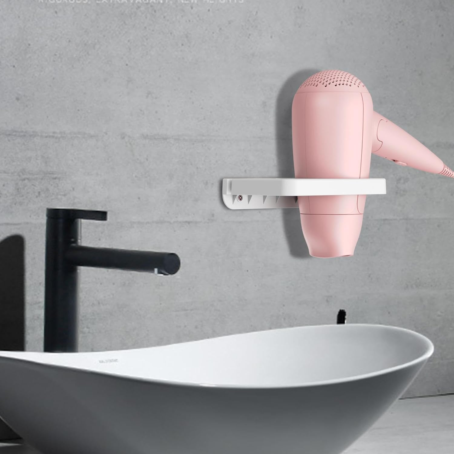 Blow Dryer Holder Wall Mounted | Hair Dryer Rack | Hair Tool Organizer Rack, Wall-Mounted Blow Dryer Holder Rack for Hair Dryer, Flat Iron, Curling Wand image number 5