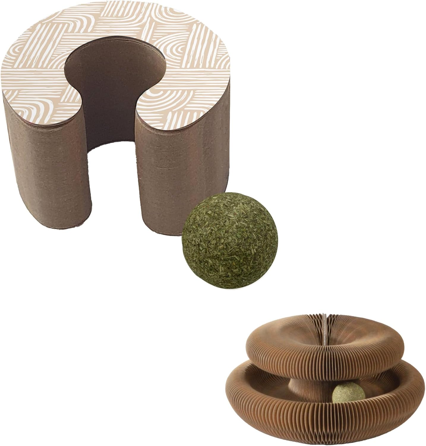 Love Story, Magic Magnetic Cat Scratch Toy with Ball for Catnip Cardboard 11 X 10.5 X 7 Cm