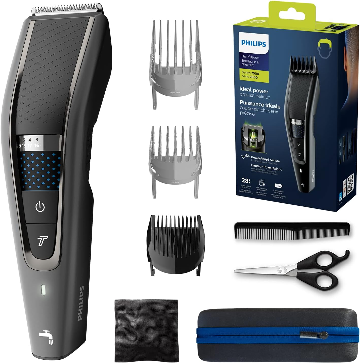 Philips Hair Clipper Series 7000 Hair Clipper with Trim-N-Flow Technology (Model HC7650/15)