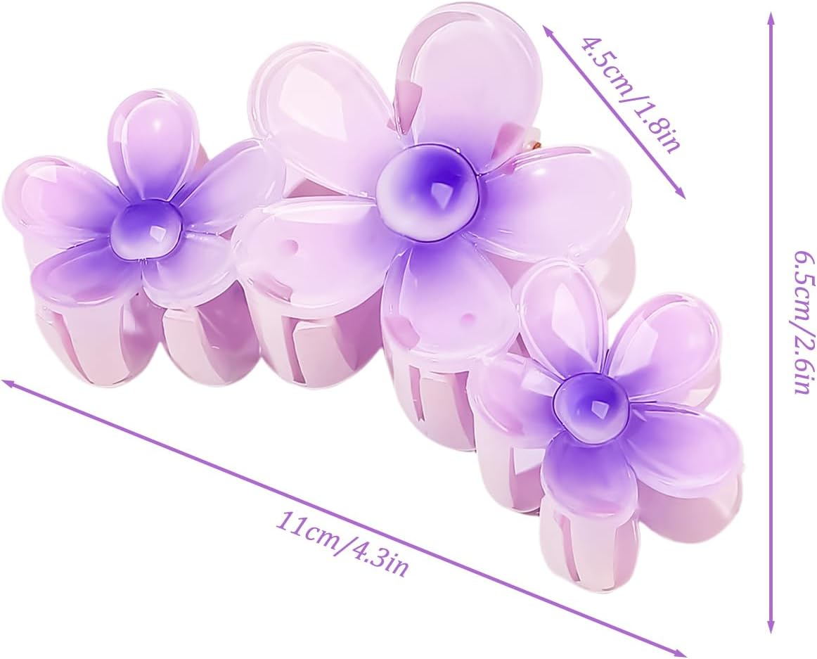 6-Pack Flower Hairpins, Non-Slip Plastic Hairpin, Acrylic Hairpins, Strong Styling, Beautiful Summer Colors, Cute Flower Shapes, Suitable for Women and Girls, Thin Hair or Thick Hair image number 6