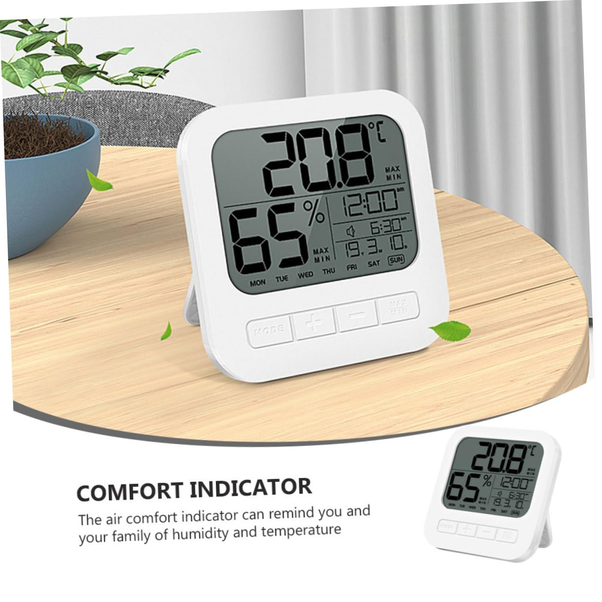 Gadpiparty Digital Indoor Thermometer Hygrometer with Temperature Humidity Monitor LCD Display Records Alarm Snooze Celsius Fahrenheit for Home Office Nursery image number 4