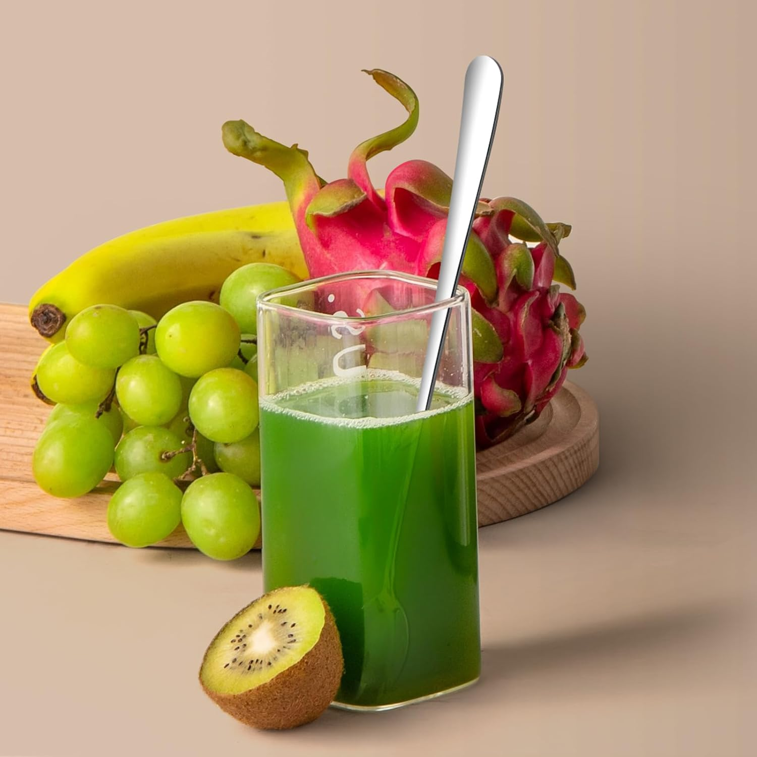 Tiokin Long Handle Spoons, 223Mm Teaspoons with Long Handle, Stainless Steel Stirring Spoons Set of 2, Mixing Ice Cream Spoon, Ideal for Iced Coffee Tea Milk Shake Sundeas Cool Drinking image number 5