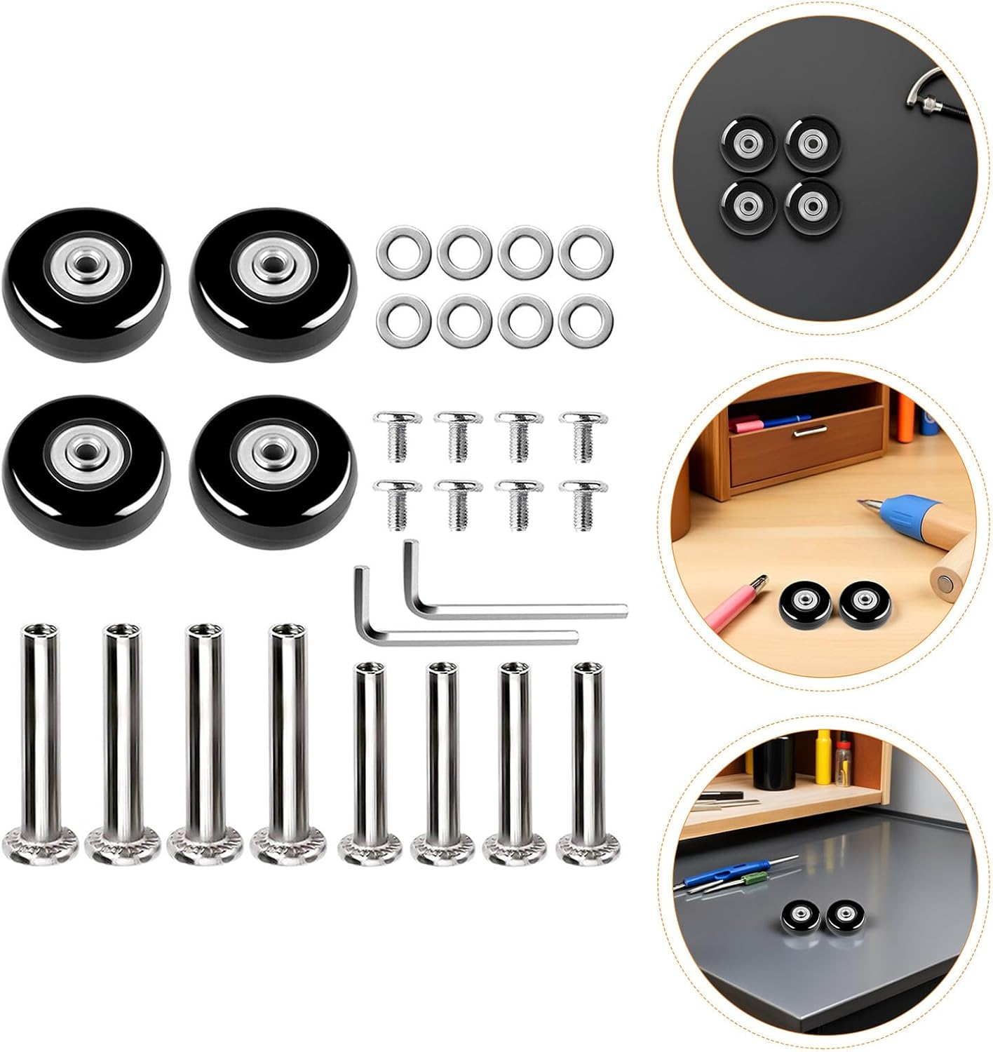 POPETPOP Replacement Wheels for Luggage Spare Wheel Assembly Travel Suitcase for Travel Luggage image number 3