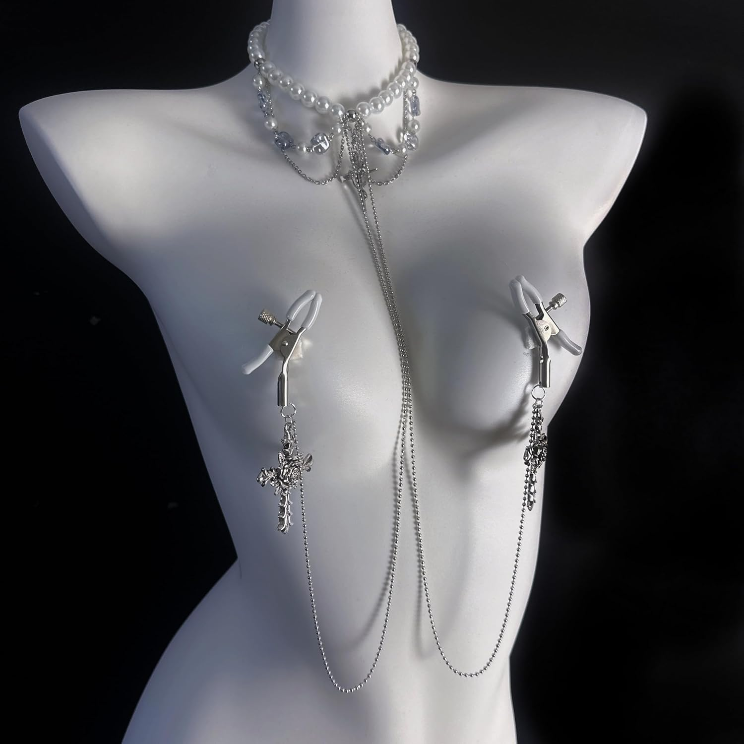 Luxurious Diamond-Studded Nipple Clamps &ndash; Elegant & Sensual Adult Toy for Couples, Intimate Play, Premium Jeweled Body Jewelry for Women and Men, Perfect for Valentine&rsquo;S Day or Naughty Gifts, Clamps with Chains, Breast Clamps, Adjustable Nipple Clamps, Adjustable Nipple Clamps, Clamps with Chains image number 5