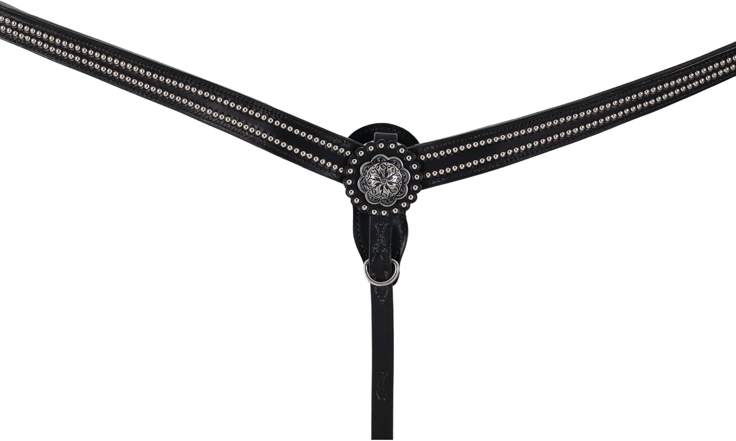 Weaver Leather Back in Black Tapered Ring-In-Center Breast Collar, Black image number 3