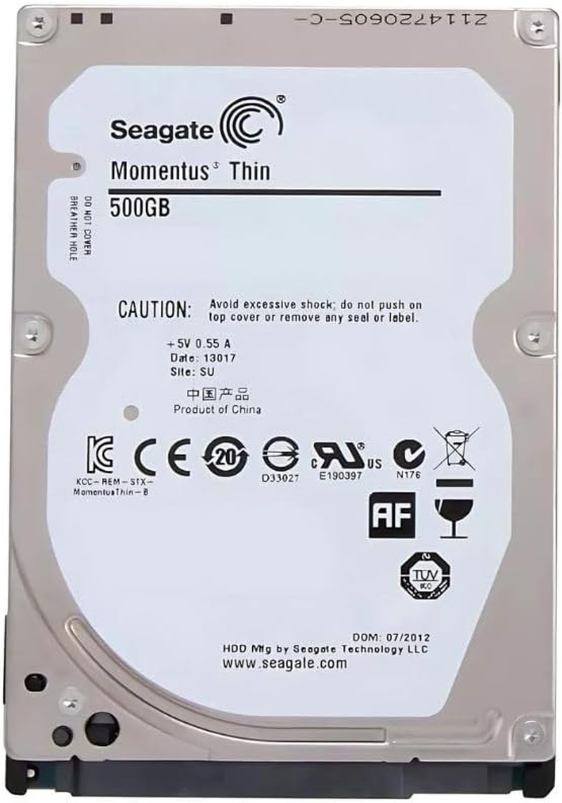 Seagate Momentus Thin 5400.9 500 GB Internal 5400 RPM 2.5" Hard Drive (Renewed)