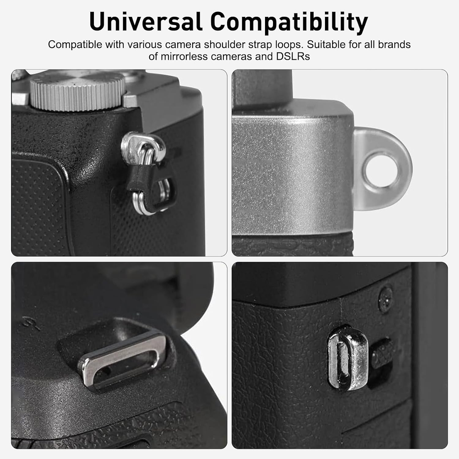 LURICO Camera Shoulder Strap with Wrist Strap, Camera Wrist Strap with 4 Quick Releases, Camera Wrist Strap for Various Wrists, Adjustable Camera Strap Shoulder Strap for DSLR Camera, Black, 110