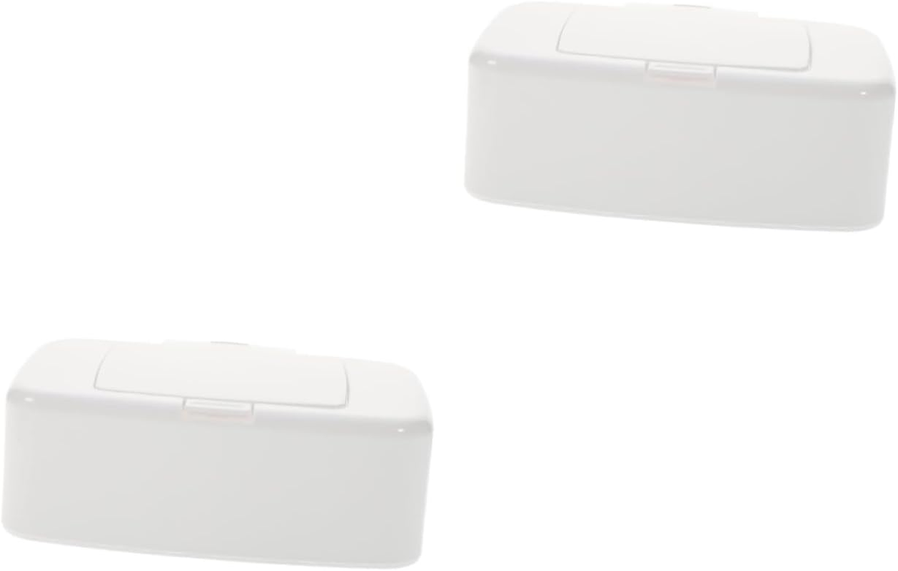 SHOWERORO 2Pcs Wipes Case Portable Wipes Storage Organizer Box Small Organizer Easy to Move image number 2