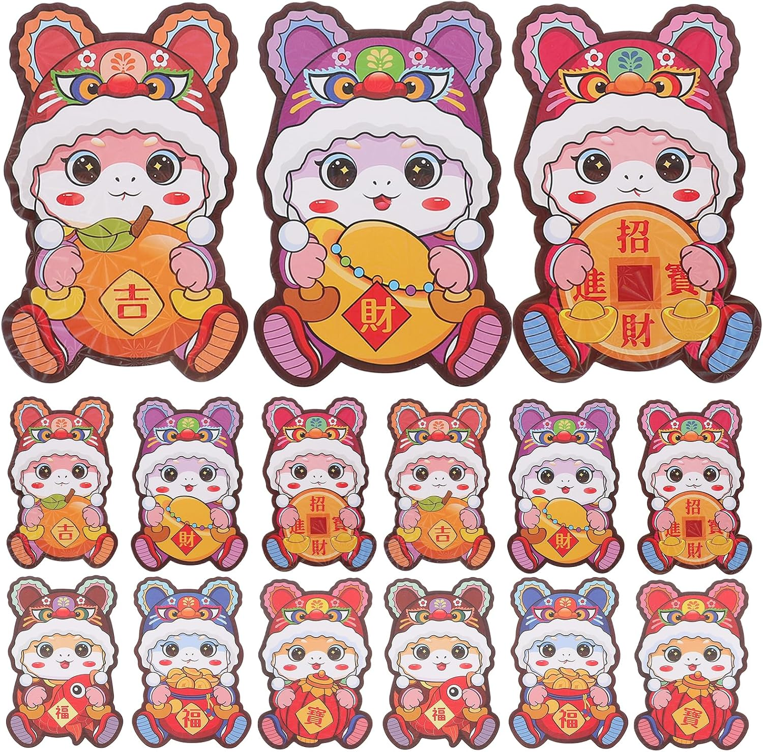 Tofficu 30Pcs Chinese Red Envelopes, 2025 Snake Lunar New Year Red Cash Envelopes, Chinese Hongbao Lucky Money Pockets for Spring Festival Wedding Envelopes