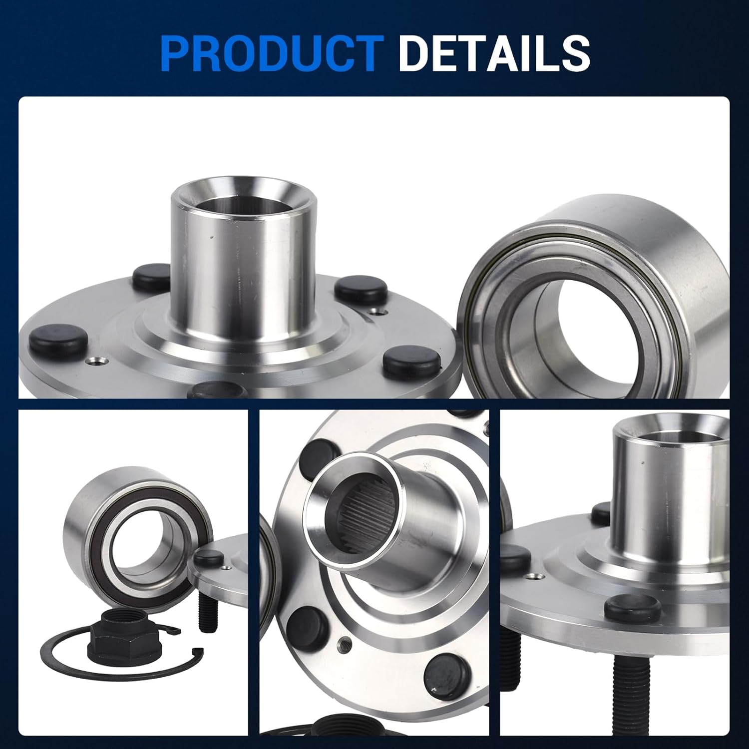 Autoround Pair BR930580K Front Wheel Bearing and Hub Assembly Compatible with Honda CR-V 2002-2006, Element 2003-2011