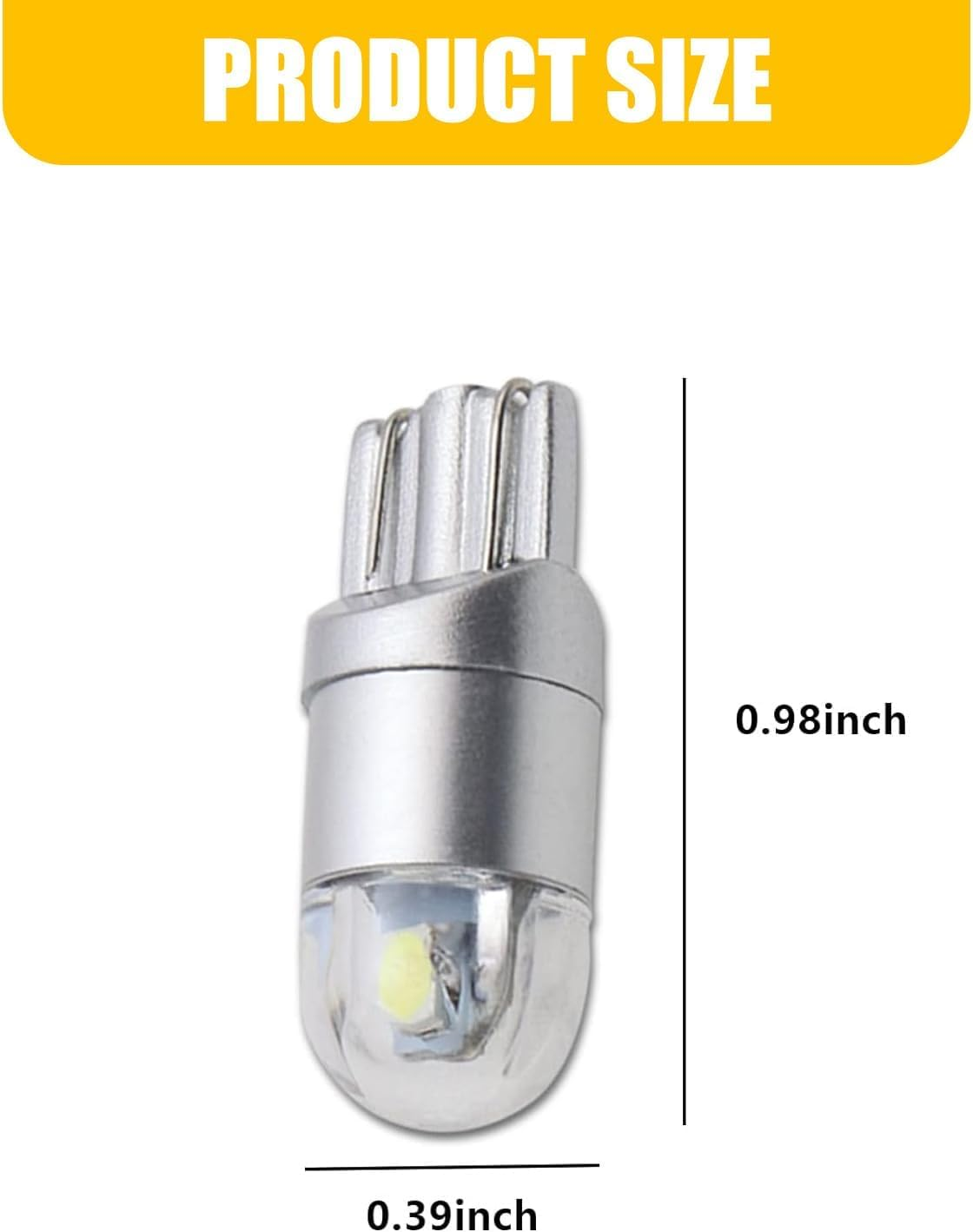 10 PCS T10 Car Width Indicator Light, 10Mm X 25Mm 7000-7500K 2400LM Fiberglass Plate High Brightness License Plate Light, 360&deg; Lighting Replacement Accessory, Suitable for Most Models (White) image number 1