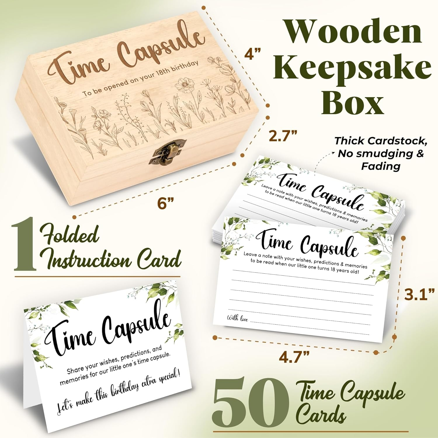 Time Capsule Box 1St Birthday - Baby Time Capsule for First Birthday Party Games, Keepsake Gifts for Babies Girl image number 6