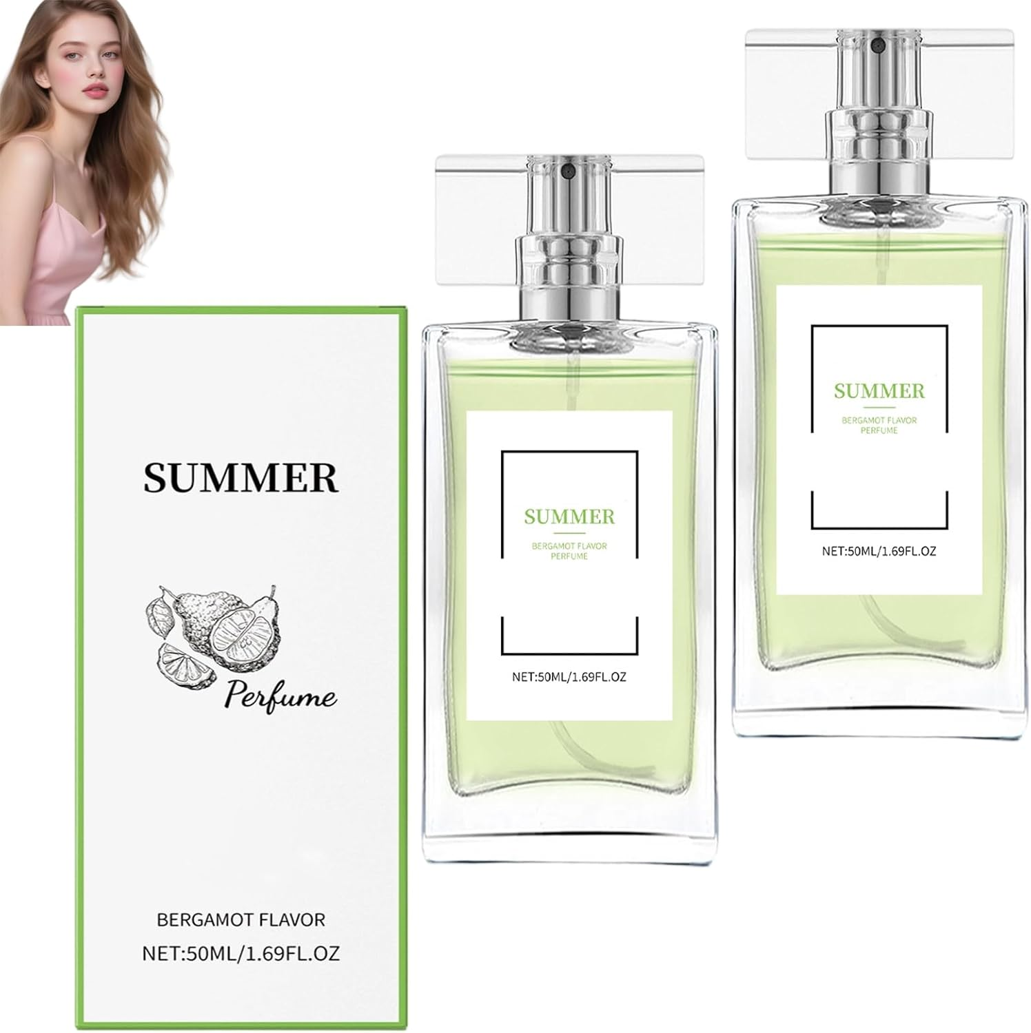Light Bergamots Perfume Spray for Women, Summer Lasting Fragrances, Portable Women'S Perfume, Refreshing & Moisturising, Womens & Men for Everyday Use and Travel (3Pcs)