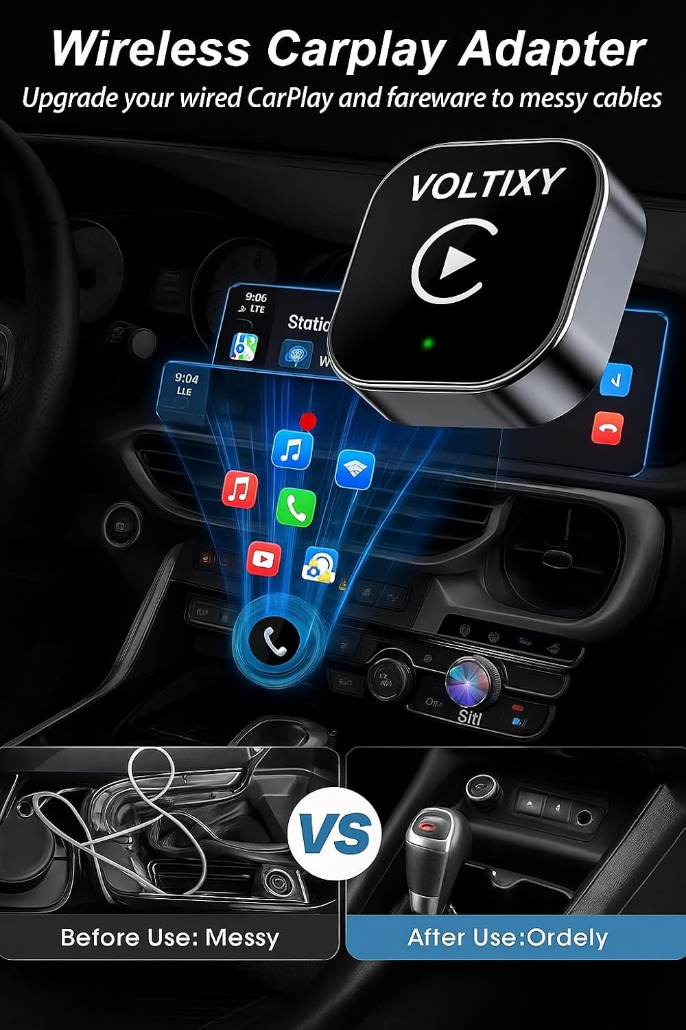 2025 Upgraded Wireless Carplay Adapter& Android Auto Adapter, Mini&Stable Carplay Wireless Dongle for Ios 10 Android 11 image number 5