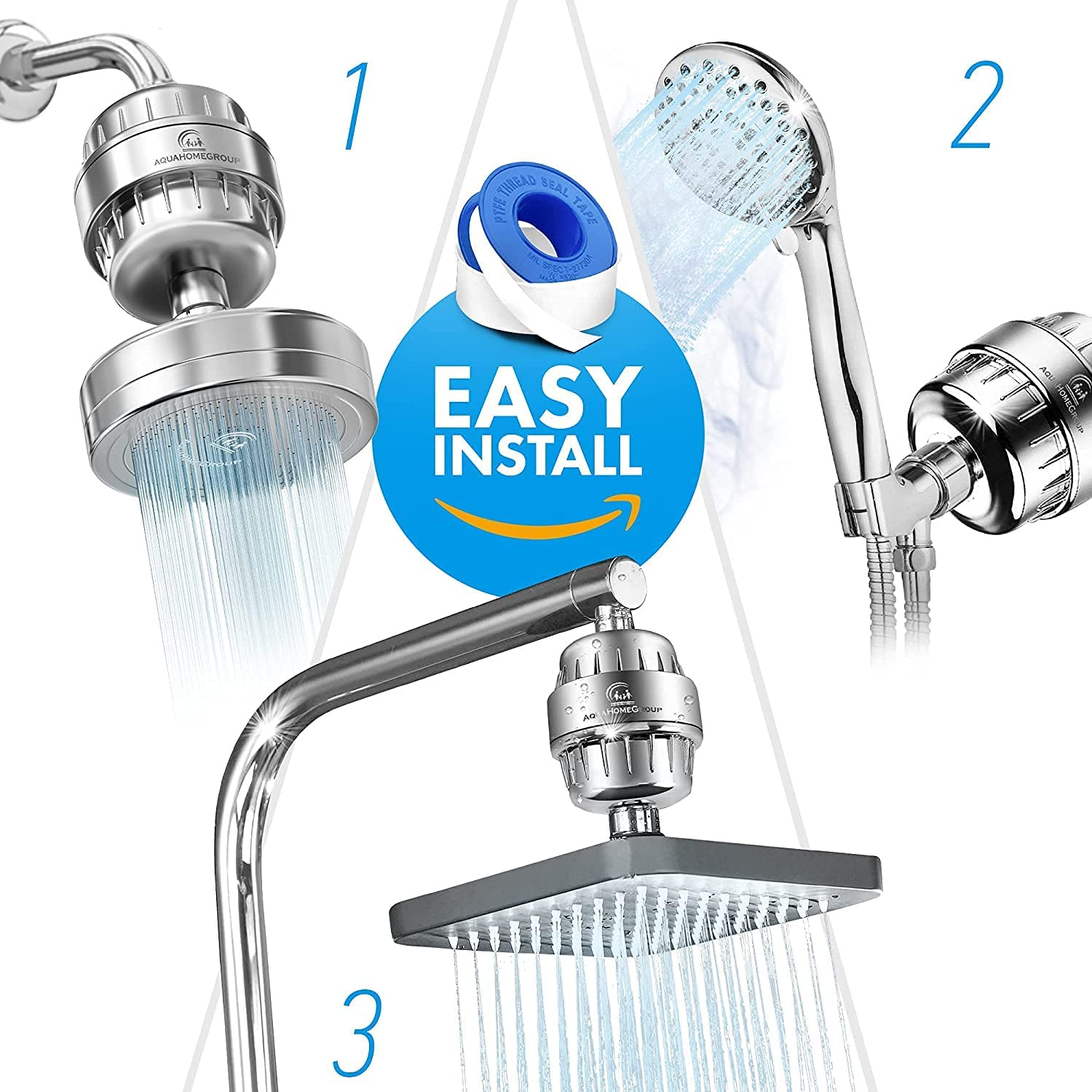 25 Stage Shower Filter with Vitamin C for Hard Water - High Output Shower Water Filter to Remove Chlorine and Fluoride - 2 Cartridges Included -Consistent Water Flow Showerhead Filter image number 5