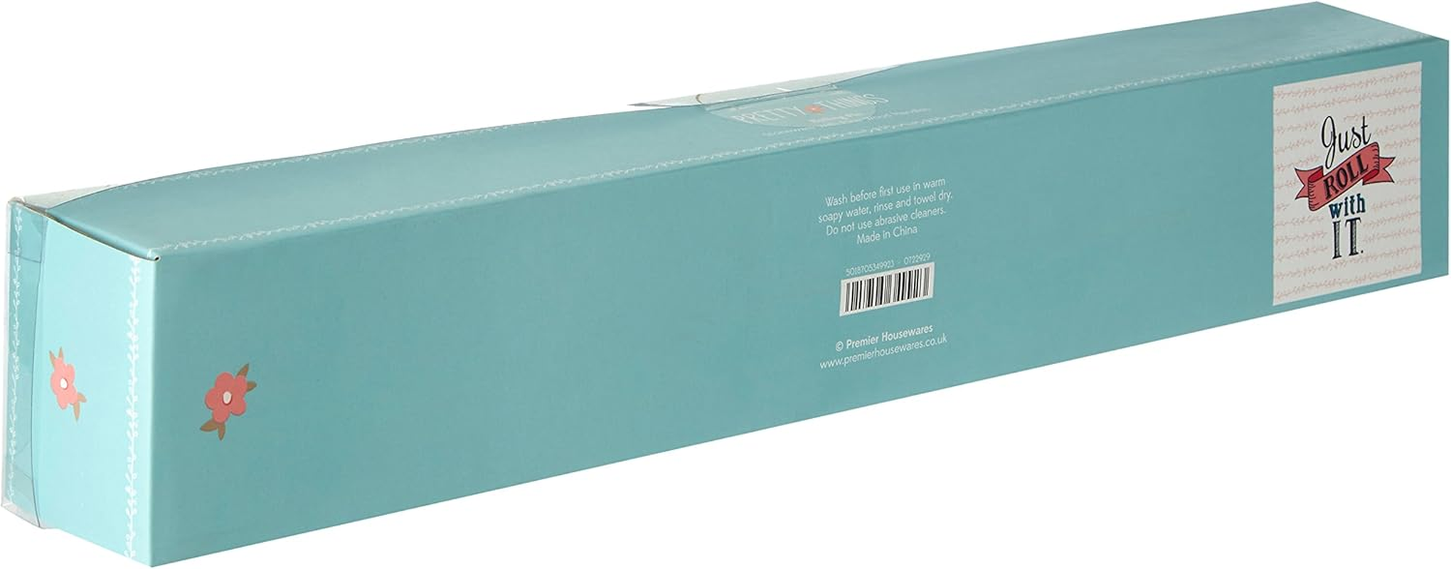 Pretty Things Stoneware Rolling Pin, Pine Wood Handles image number 1