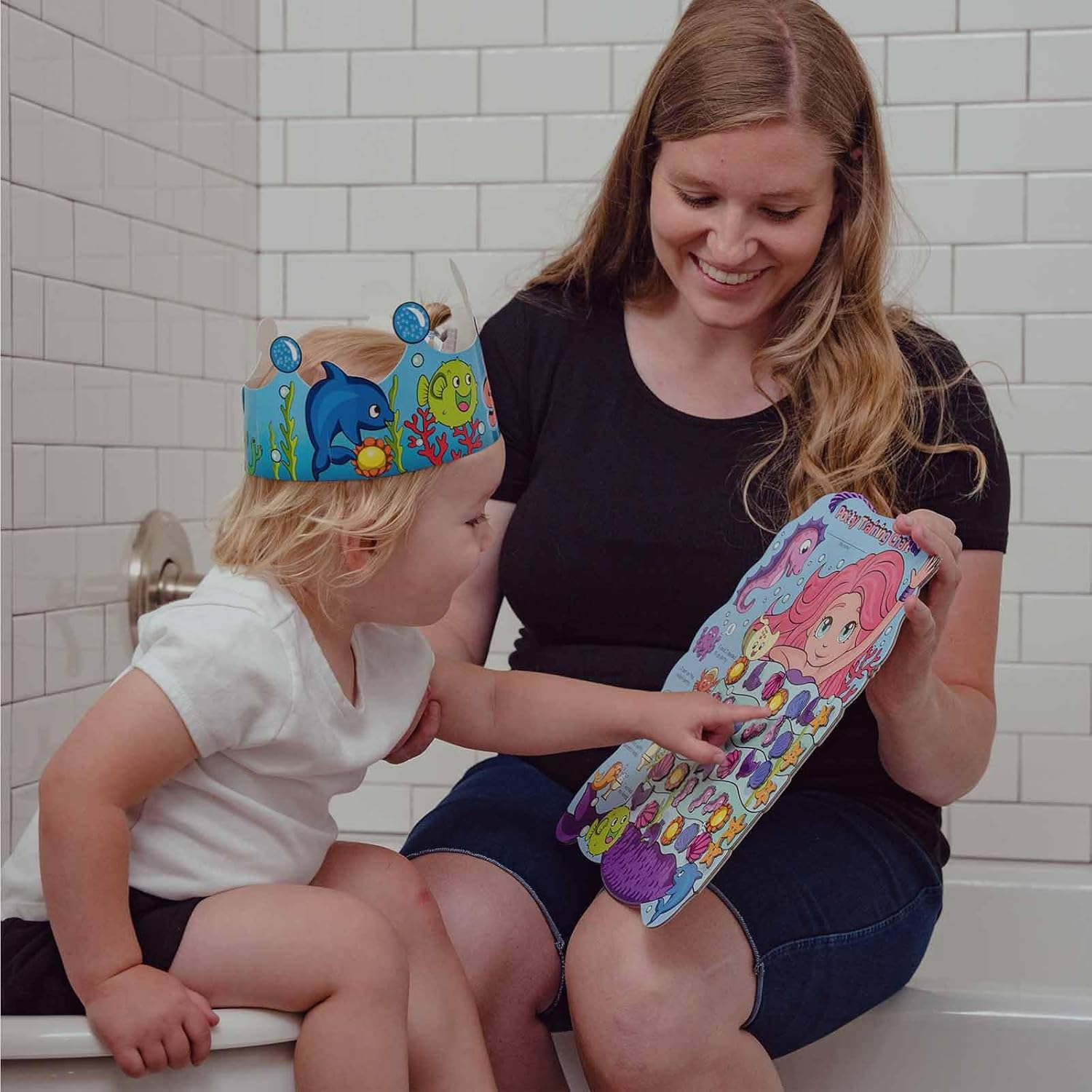 PUTSKA Potty Training Reward Chart for Girls with 35 Reusable Stickers &ndash; Potty Chart for Toddlers Girls - Reward Chart for Kids for Toilet Success - Mermaid image number 3