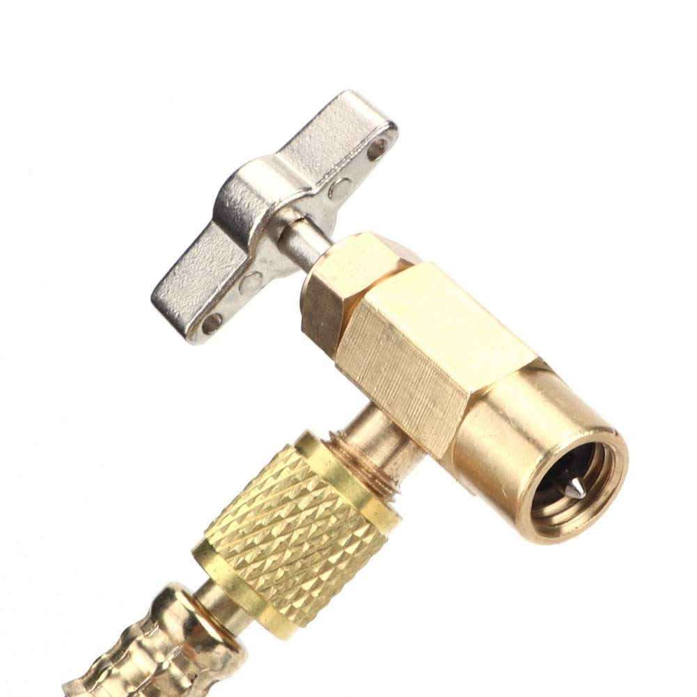 Akozon R134A Recharge Measuring Hose Gauge, Refrigerant Charging Pipe with Can Tap image number 2