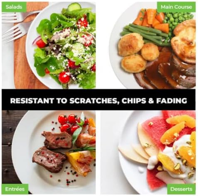 Tootoo 6PCS Melamine Plates round Lightweight Durable Strong 25Cm image number 5